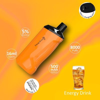 5% 50 mg Nicotine Strength USA Vape met 000 puffs en plastic materialen