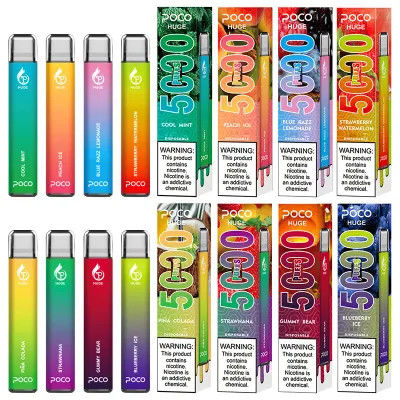 POCO Huge 5000 Puff Wegwerp E-sigaret 2% / 5% Nic Zout Recharger 950mah