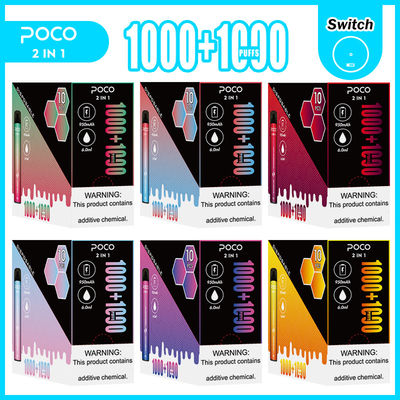 POCO 2 in 1 Pre Gevulde Zoute Nicotine Beschikbare Vapes 5% Nic 950mAh
