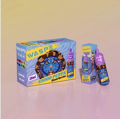 Waspe 12000 Puff Oplaadbaar Wegwerp Vape Fruit Aroma E Cig OEM Beschikbaar