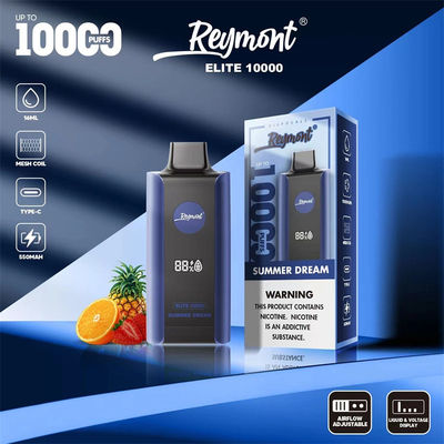 Elite 10000 Puffs Oplaadbaar Wegwerp Vape-apparaat 1,2 ohm Weerstand Mesh Coil 8 Fruit Flavor