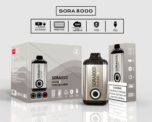 Mesh Coil 650mah Voorafgevulde wegwerp vape 14ml 8000 puffs 0mg/20mg/50mg