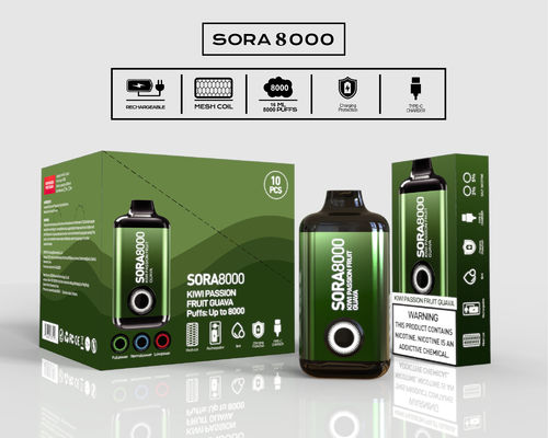 Sora 8000 Puff Oplaadbare E-sigarette Mix Fruit Falvors Wegwerp Vape Pen