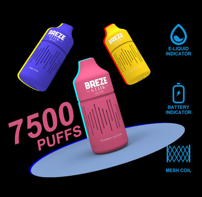 Puff Count Ongeveer 7500 voorgevulde wegwerp vape met een batterijcapaciteit van 650mAh
