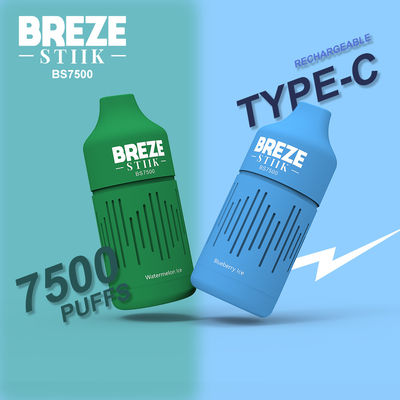 Puff Count Ongeveer 7500 voorgevulde wegwerp vape met een batterijcapaciteit van 650mAh