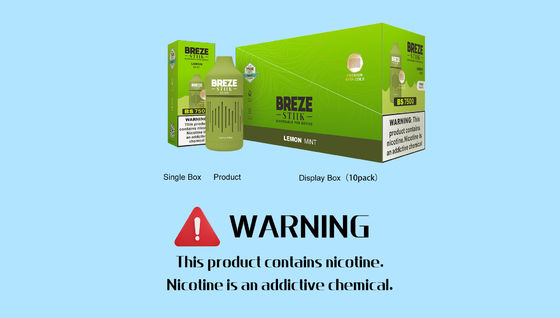 BREZE STIIK voorgevulde wegwerp vape met een batterijcapaciteit van 650 mAh en een ronde druppel