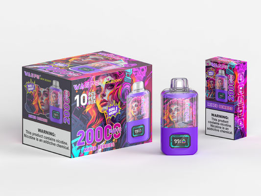 RGB licht grote puff vape batterij 650Mah Sus304 20000Puffs