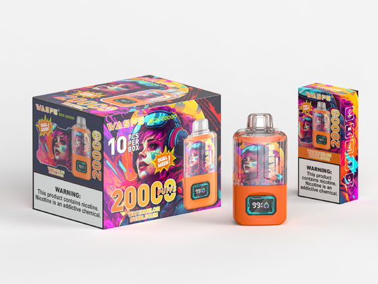 650 Mah Rgb Light Big Puff Vape Met 24 ml Ejuice En 20000 Puffs Sus304 OEM Kleur