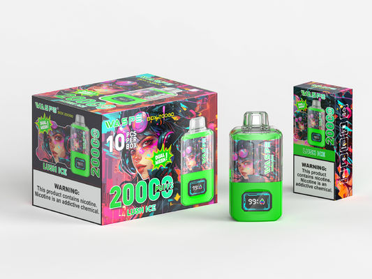 650 Mah Rgb Light Big Puff Vape Met 24 ml Ejuice En 20000 Puffs Sus304 OEM Kleur