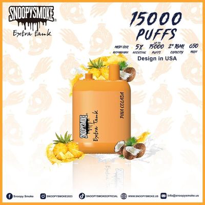 Dual tank Type C oplaadbare batterij met 15000 puffs Fruit Flavour 1,2 ohm Mesh Coil